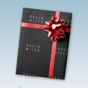 Moderner minimalistischer, bearbeitbarer Name Sc Geschenkpapier