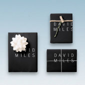 Moderner minimalistischer, bearbeitbarer Name | Sc Geschenkpapier Set