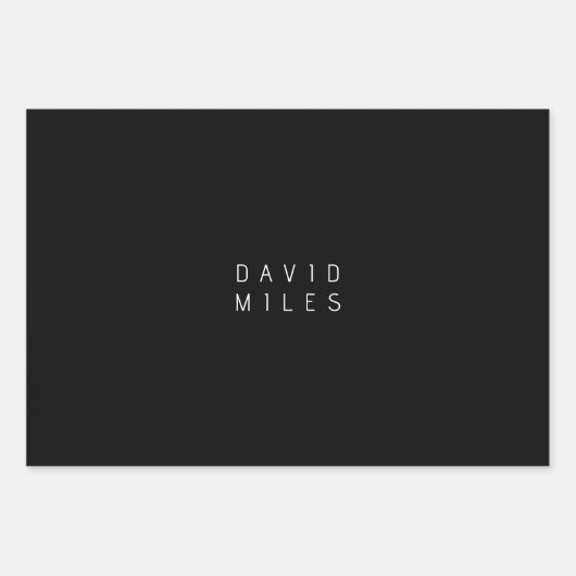 Moderner minimalistischer, bearbeitbarer Name | Sc Geschenkpapier Set (Vorderseite)