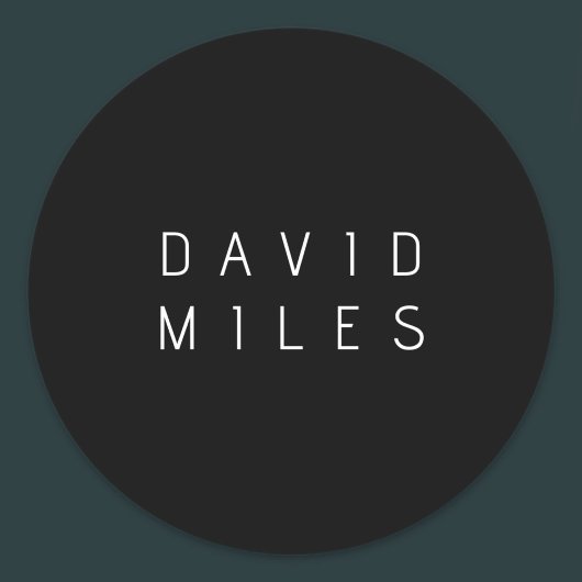 Moderner minimalistischer, bearbeitbarer Name | Sc Runder Aufkleber