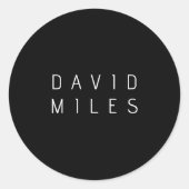 Moderner minimalistischer, bearbeitbarer Name | Sc Runder Aufkleber (Vorderseite)