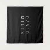 Moderner minimalistischer, bearbeitbarer Name | Sc Wandteppich (Vorderseite (Horizontal))