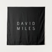 Moderner minimalistischer, bearbeitbarer Name | Sc Wandteppich (Vorderseite)