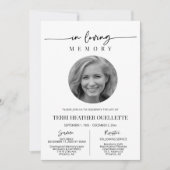 Moderner Minimalistischer Beerdigungsdienst Einladung (Vorderseite)