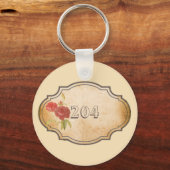 Moderner Minimalistischer beigefarbener Personalis Schlüsselanhänger (Vorderseite)