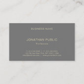 Moderner Minimalistischer Beruflich Luxus Elegante Visitenkarte (Rückseite)