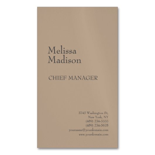 Moderner Minimalistischer Beruflicher Chic Magnetische Visitenkarte (Vorderseite Vertikal)