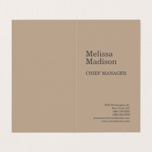 Moderner Minimalistischer Beruflicher Chic Visitenkarten (Außenseite Aufgefaltet)