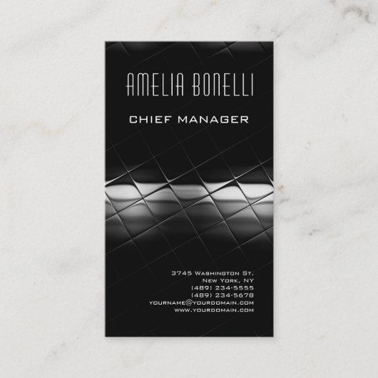 Moderner Minimalistischer Beruflicher Dunkelgrau-F Visitenkarte (Vorderseite)