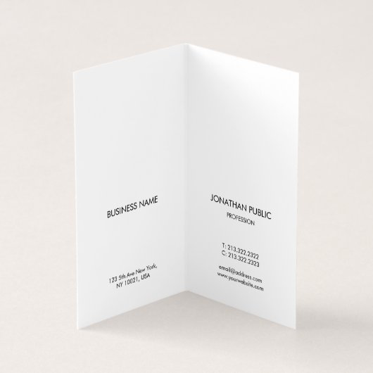 Moderner Minimalistischer beruflicher eleganter Visitenkarten (Innenseite)