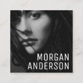 Moderner Minimalistischer Beruflicher Foto QR CODE Quadratische Visitenkarte (Vorderseite)