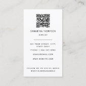 Moderner Minimalistischer Beruflicher Fotograf Visitenkarte (Rückseite)