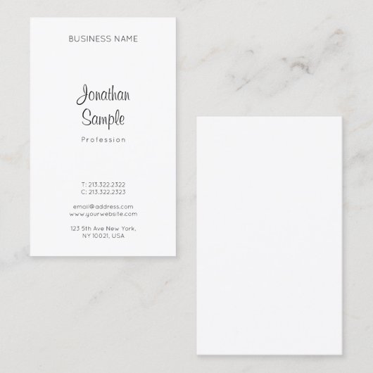 Moderner Minimalistischer Beruflicher Handschriftn Visitenkarte (Vorne/Hinten)
