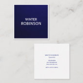 Moderner minimalistischer beruflicher Mitternachts Quadratische Visitenkarte (Vorne/Hinten)