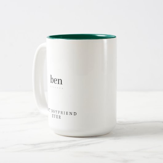 Moderner Minimalistischer bester Freund je Persona Zweifarbige Tasse (Vorderseite Links)