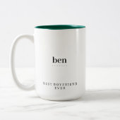 Moderner Minimalistischer bester Freund je Persona Zweifarbige Tasse (Links)