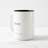 Moderner Minimalistischer bester Vater je Personal Zweifarbige Tasse (Vorderseite Links)