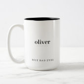 Moderner Minimalistischer bester Vater je Personal Zweifarbige Tasse (Links)
