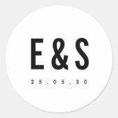 Moderner Minimalistischer Big Bold Monogram Umschl Runder Aufkleber (Vorderseite)