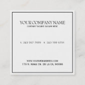 Moderner Minimalistischer Black & Circle Fotograf Quadratische Visitenkarte (Rückseite)