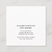 Moderner Minimalistischer Black Cupcake Pink Candy Quadratische Visitenkarte (Rückseite)