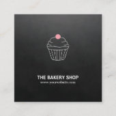 Moderner Minimalistischer Black Cupcake Pink Candy Quadratische Visitenkarte (Vorderseite)