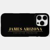 Moderner Minimalistischer Black Gold Beruflich Tre Case-Mate iPhone Hülle (Rückseite (Horizontal))