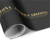 Moderner Minimalistischer Black Gold Beruflich Tre Geschenkpapier (Rolleneckpunkt)