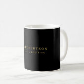 Moderner Minimalistischer Black Gold Beruflich Tre Kaffeetasse (VorderseiteRechts)