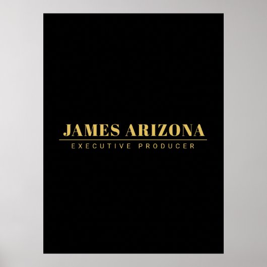 Moderner Minimalistischer Black Gold Beruflich Tre Poster (Vorne)
