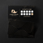 Moderner Minimalistischer Black Peach Hair Stylist Treuekarte