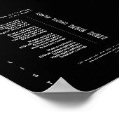 Moderner Minimalistischer Black Salon Preis List S Poster (Ecke)