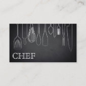 Moderner Minimalistischer Blackboard-Koch Beruflic Visitenkarte (Vorderseite)
