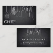 Moderner Minimalistischer Blackboard-Koch Beruflic Visitenkarte (Vorne/Hinten)