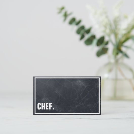 Moderner Minimalistischer Blackboard-Koch Beruflic Visitenkarte (Stehend Vorderseite)