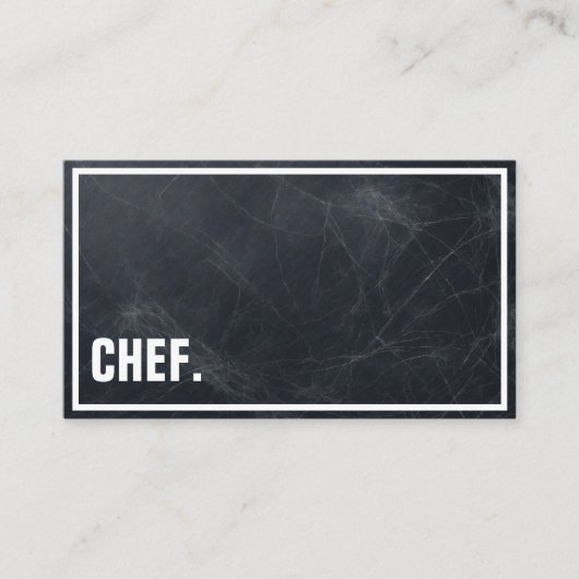 Moderner Minimalistischer Blackboard-Koch Beruflic Visitenkarte (Vorderseite)