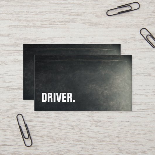 Moderner Minimalistischer Blackboard-TREIBER Beruf Visitenkarte (Vorderseite/Rückseite Beispiel)