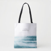Moderner Minimalistischer Blauer Wasserfarben Tasche (Vorderseite)