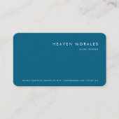 Moderner Minimalistischer blauer weißer Sozialarbe Visitenkarte (Vorderseite)