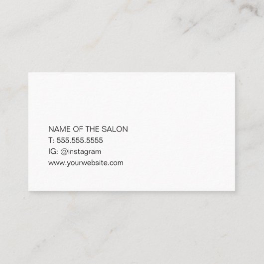 Moderner Minimalistischer Blauer Weißhaarstil Visitenkarte (Rückseite)