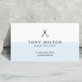 Moderner Minimalistischer Blue White Scissor Frise Visitenkarte