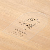 Moderner Minimalistischer Bogen Save the Date Acryleinladungen (Ablage )