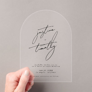 Moderner Minimalistischer Bogen Save the Date Acryleinladungen