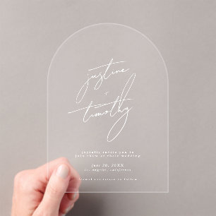 Moderner Minimalistischer Bogen Save the Date Acryleinladungen