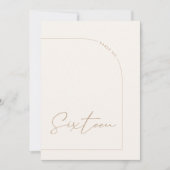 Moderner Minimalistischer Bogentisch Sechzehn Tisc Einladung (Vorderseite)