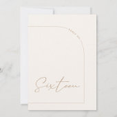 Moderner Minimalistischer Bogentisch Sechzehn Tisc Einladung (Rückseite)