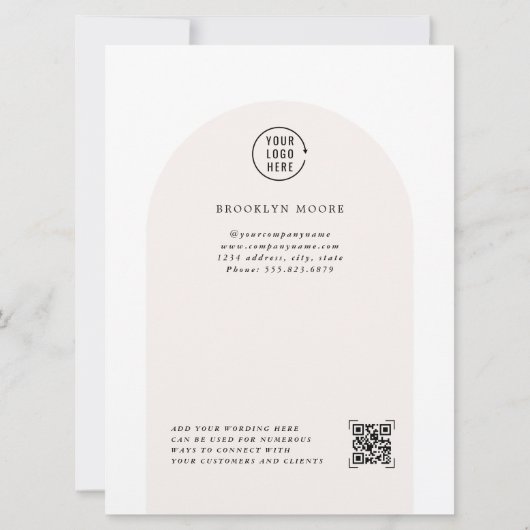Moderner Minimalistischer Boho Arch | Flyer der Pr (Rückseite)