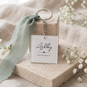 Moderner Minimalistischer Bridesmaid-Individuelle Schlüsselanhänger