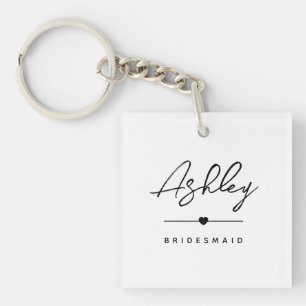 Moderner Minimalistischer Bridesmaid-Individuelle Schlüsselanhänger