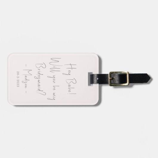 Moderner Minimalistischer Bridesmaid-Vorschlag Scr Gepäckanhänger (Vorderseite horizontal)